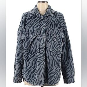 ACOA Blue Faux Fur Cozy Shacket